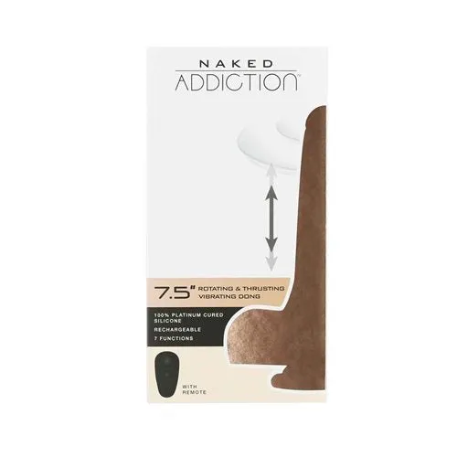 Dildos BMS Factory Naked Addiction The Freak Vibrating Rotating Thrusting Dong Vanilla