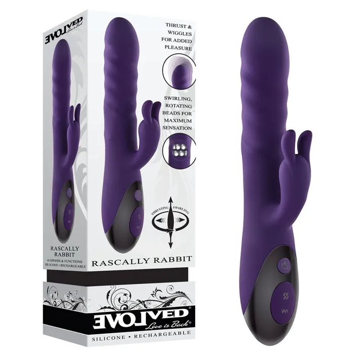 Evolved Vibrators Evolved RASCALLY RABBIT Purple 229 cm USB Rechargeable Rabbit Vibrator Evolved Vibrators Evolved RASCALLY RABBIT Purple 229 cm USB Rechargeable Rabbit Vibrator