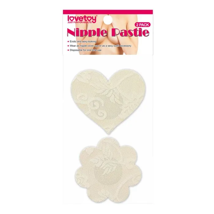 Lovetoy Couples Lace Heart and Flower Nipple Pasties Twin Pack