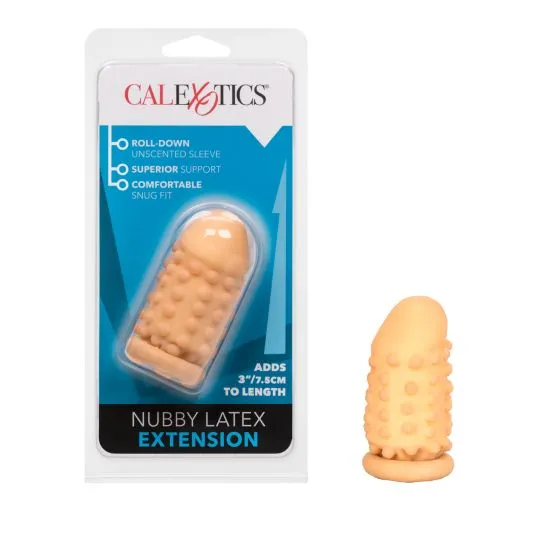 Male Sex Toys Adult Time NZ 3 Latex Extension Nubby Ivory