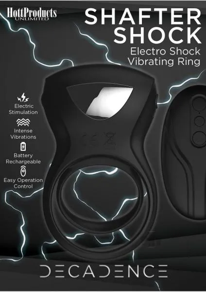 Male Sex Toys Hott Products Decadence Shafter Shock E Stim Cock Ring Black