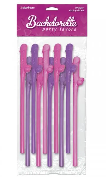 Vibrators Pipedream Bachelorette Party Favors Dicky Sipping Straws PinkPurple 10pc Vibrators Pipedream Bachelorette Party Favors Dicky Sipping Straws PinkPurple 10pc