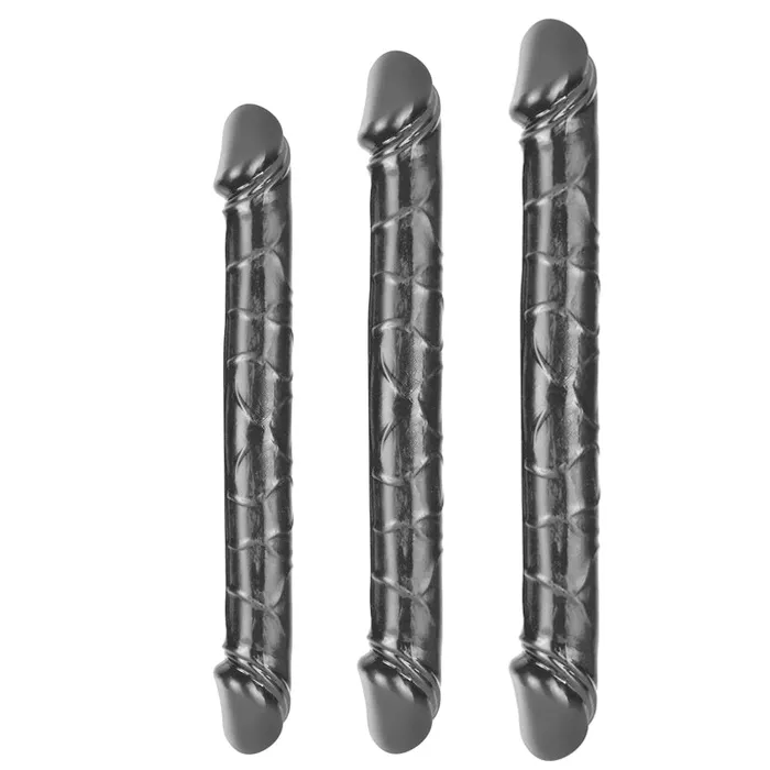 Dildos DY DY Crystal Double Penetration Dildo Black with 3 Size Options