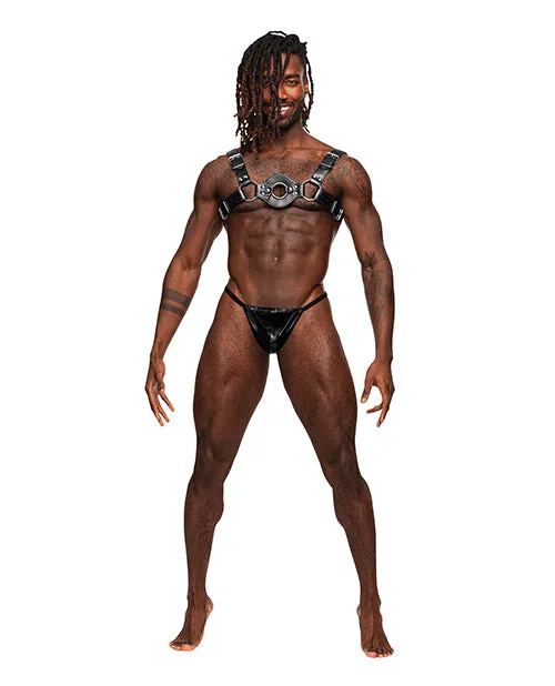 Comme Ci Comme Ca Restraints Libra Pu Leather Chest Harness Black Os