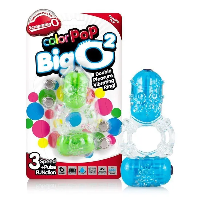 Couples Screaming O Screaming O ColourPop BigO2 Vibrating Cock Ring With Clitoral Stimulator Green Couples Screaming O Screaming O ColourPop BigO2 Vibrating Cock Ring With Clitoral Stimulator Green