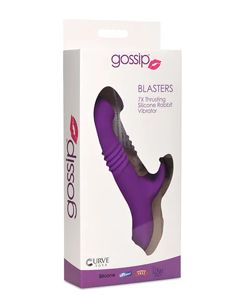 Curve Toys Gossip Blasters 7x Thrusting Silicone Rabbit Vibrator Violet Curve Toys Vibrators Curve Toys Gossip Blasters 7x Thrusting Silicone Rabbit Vibrator Violet Curve Toys Vibrators