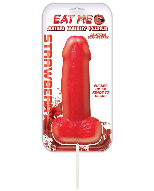 Dildos Hott Products Jumbo Gummy Cock Pop Strawberry
