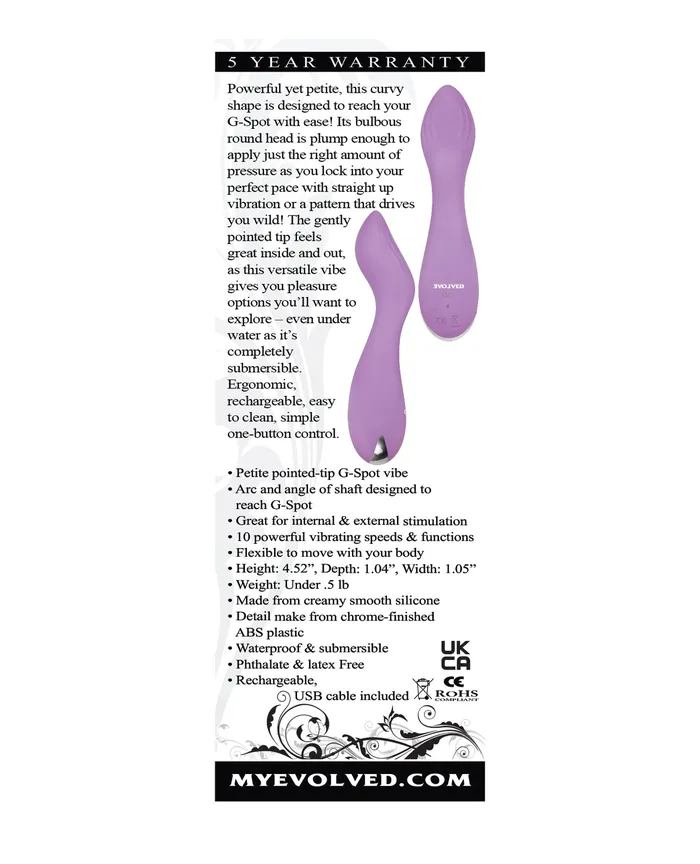 Evolved Novelties INC Vibrators Evolved Lilac G Petite G Spot Vibe Purple