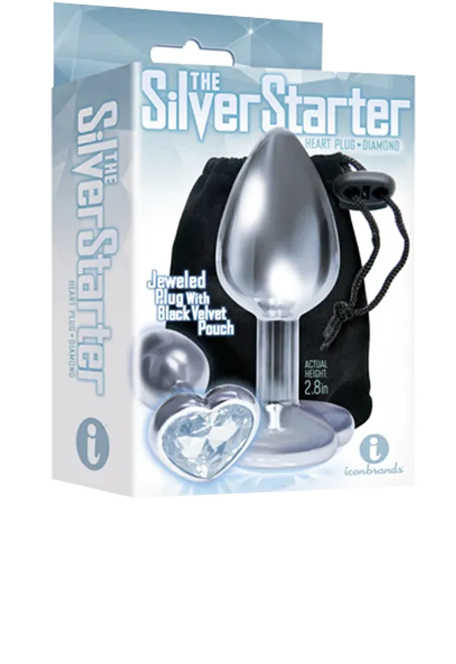 Icon Brands Silver Starter Pink Heart Jewel Anal