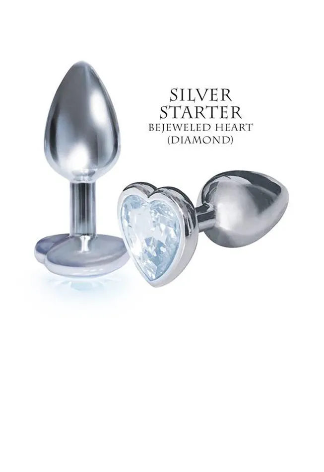 Icon Brands Silver Starter Pink Heart Jewel Anal