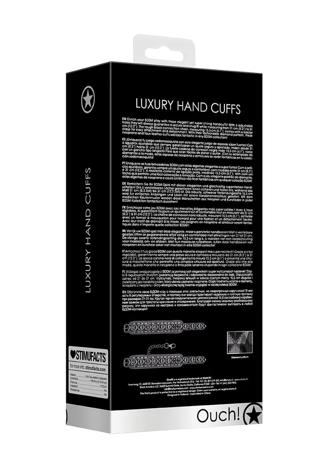 Anal Shots America Luxury Hand Cuffs Black