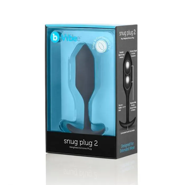 bVibe Snug Plug 2 Weighted Silicone Anal Plug Black Booty Toy Nalpac Anal