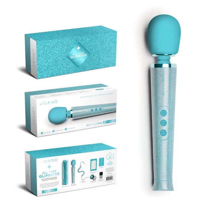 Female Sex Toys Le Wand All That Glimmers Petite Rechargeable Vibrating Massager Special Edition Set Light Blue Nalpac Female Sex Toys Le Wand All That Glimmers Petite Rechargeable Vibrating Massager Special Edition Set Light Blue Nalpac