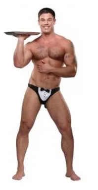 Teddies And Bodies MALE POWER MAITRE D THONGONE SIZEBLACK