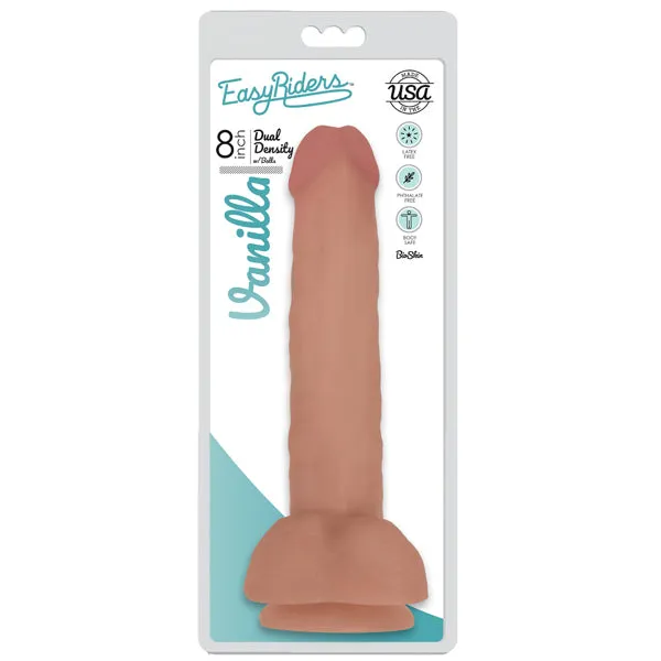 Dildos Curve Novelties Easy Riders 8 Inch Dual Density Dildo With Balls Light Dildos Curve Novelties Easy Riders 8 Inch Dual Density Dildo With Balls Light