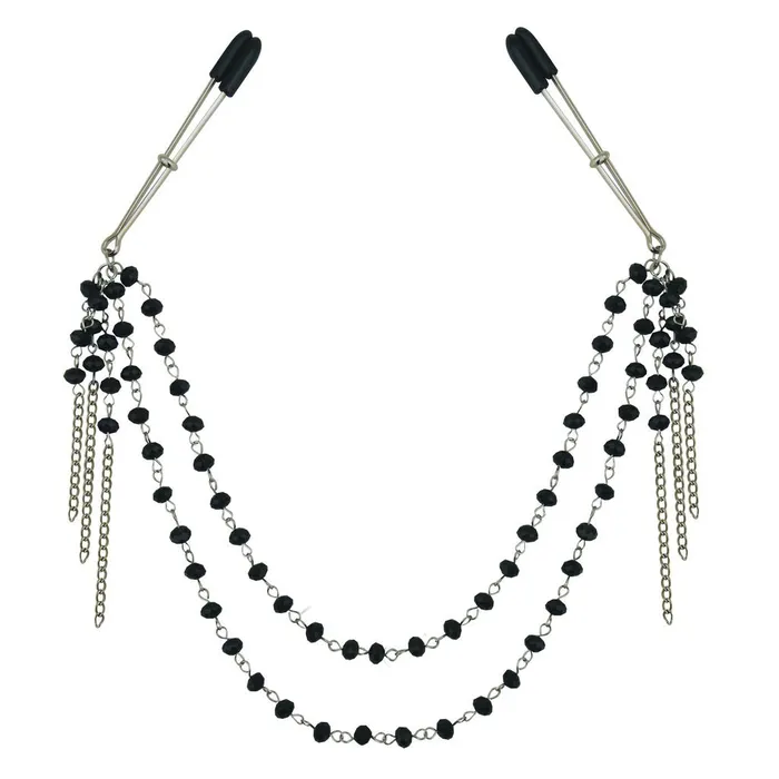 Anal Sportsheets Sportsheets Black Jewelled Nipple Clamps