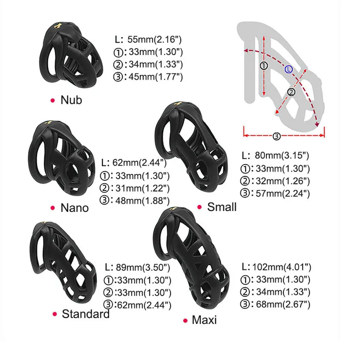 CHASTITY CAGE CO Male Sex Toys NEW 3D Cobra Cage Pro
