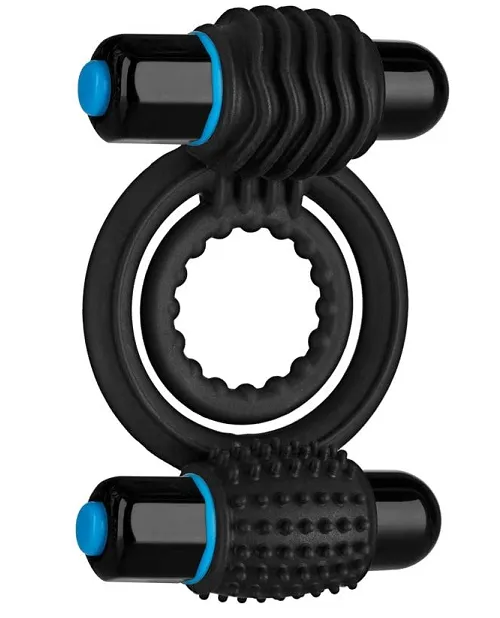 Couples Doc Johnson OptiMale Vibrating Double C Ring Black