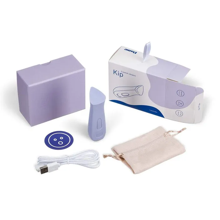 Dame Products Female Sex Toys Kip Waterproof Rechargeable Lipstick Vibrator by Dame Lavender