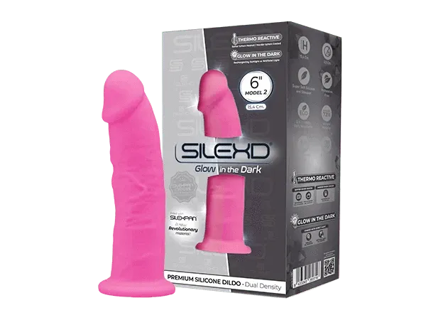 Dildos Vice Distribution Silexd 6 inch Model 2 Pink Glow In The Dark Thermo Reactive Premium Silicone Memory dildo Dildos Vice Distribution Silexd 6 inch Model 2 Pink Glow In The Dark Thermo Reactive Premium Silicone Memory dildo