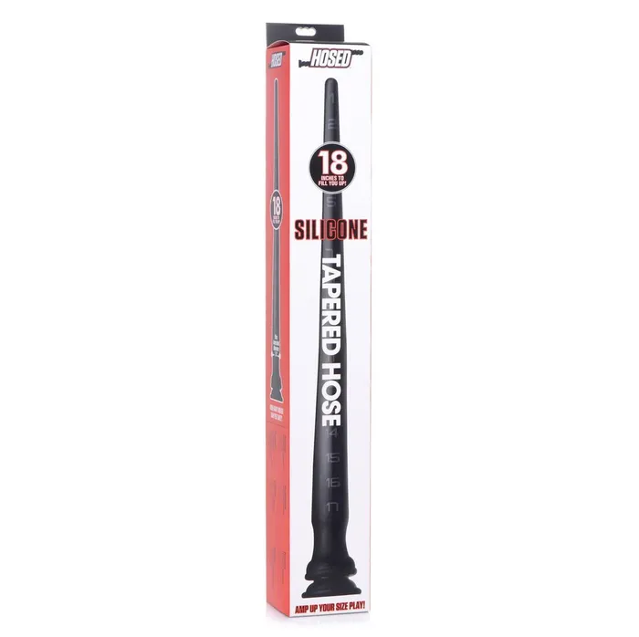 Hosed Tapered Silicone Hose Flexible Anal Play 18in Black XR Brands Anal