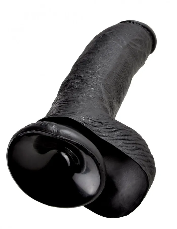 Jal Enterprises King Cock 9 with Balls in Black Female Sex Toys