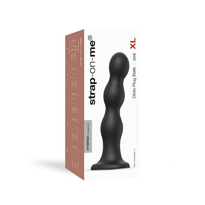 Lovely Planet USA Female Sex Toys StrapOnMe Dildo Plug Balls Blk Xl