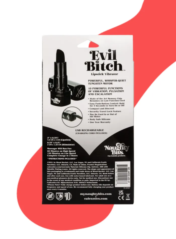 Naughty Bits by CaleXOtics Female Sex Toys Naughty Bits EVIL BITCH Lipstick Vibrator