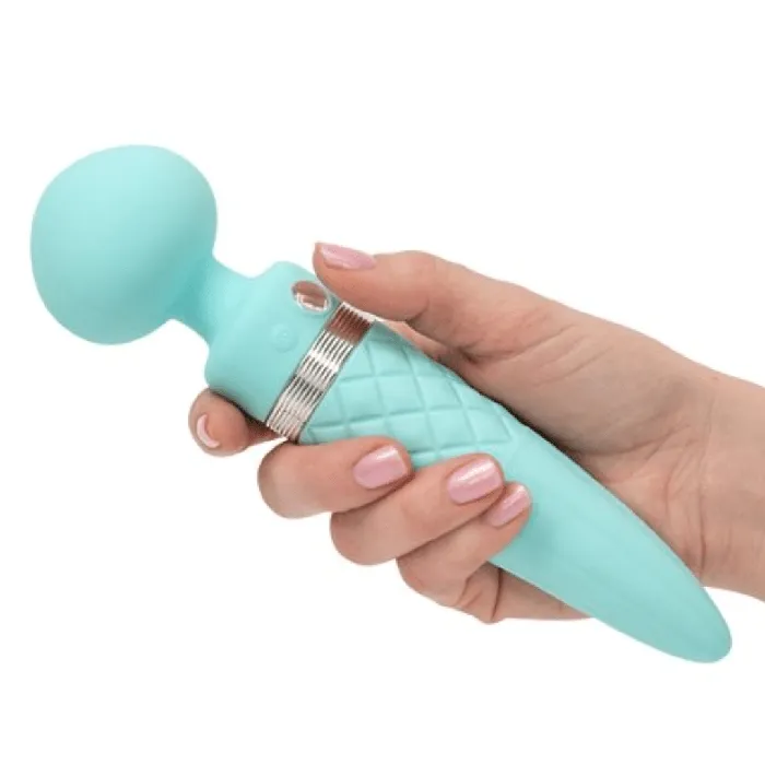 Pillow Talk Sultry Warming Double Ended Wand Vibrator Teal BMS Enterprises Vibrators Pillow Talk Sultry Warming Double Ended Wand Vibrator Teal BMS Enterprises Vibrators