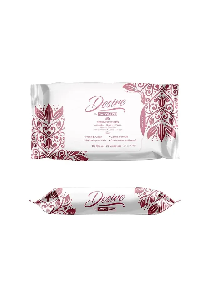 Swiss Navy Desire Unscented Feminine Wipes 25Ct One Pack Md science lab EWH Vibrators Swiss Navy Desire Unscented Feminine Wipes 25Ct One Pack Md science lab EWH Vibrators