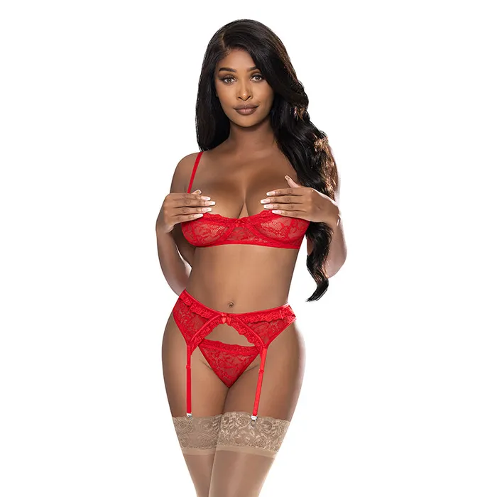 Vibrators Magic Silk Ms Oohlalace Demibra Gartertnga Red Lxl