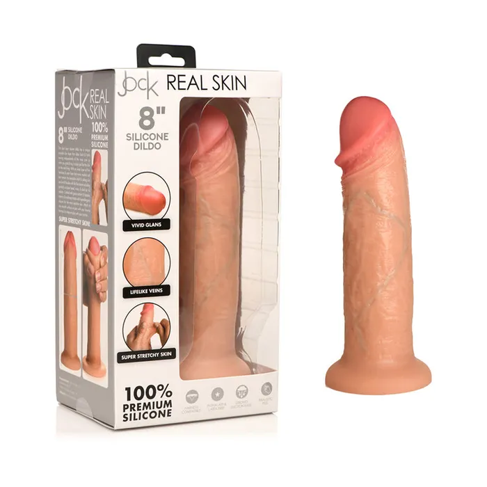 Xr Llc Dba Curve Dildos Jock Real Skin Silicone Dildo 8In Light