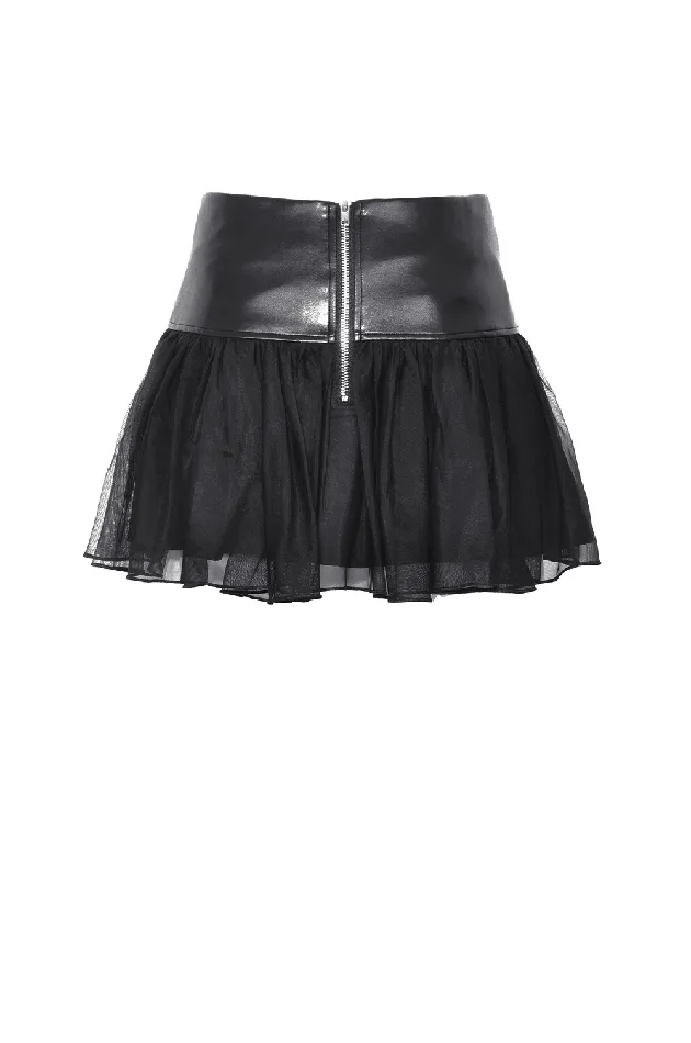 Black Tulle Skirt with Front LaceUp and Rivets EVEs SECRETS Couples