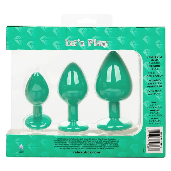 CalExotics Anal Cheeky Gems Sparkling Gem Butt Plug Set