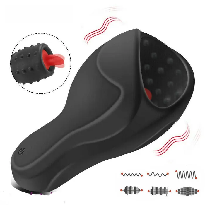Lusty Age Male Sex Toys 6 Modes Tongue Licking Glans Massager Men Masturbator