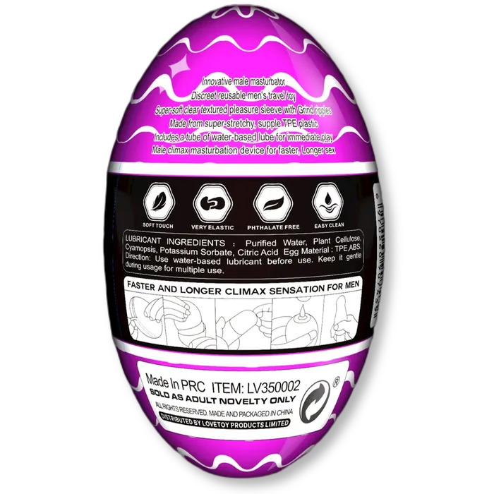 Male Sex Toys Giant Egg Grind Ripples Masturbator LoveToy