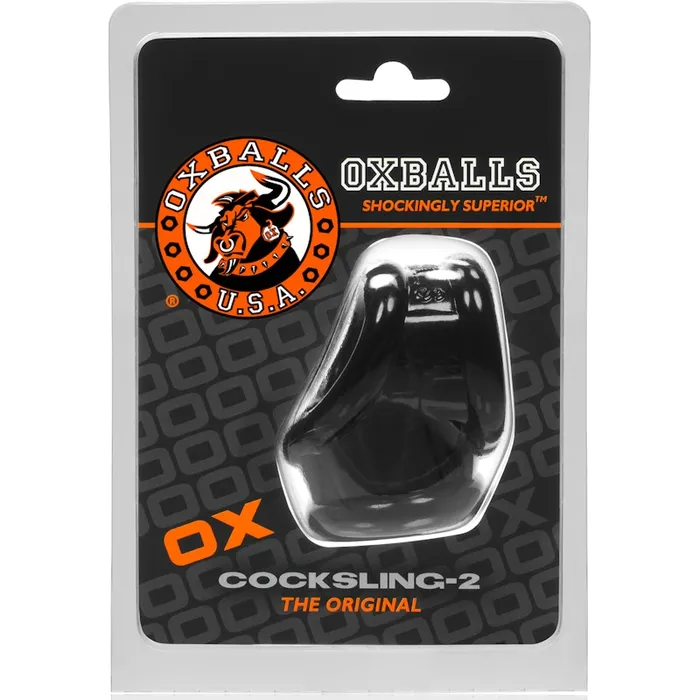 OxBalls Male Sex Toys OxBalls Cocksling 2 Cock Ring Ball Stretcher Black
