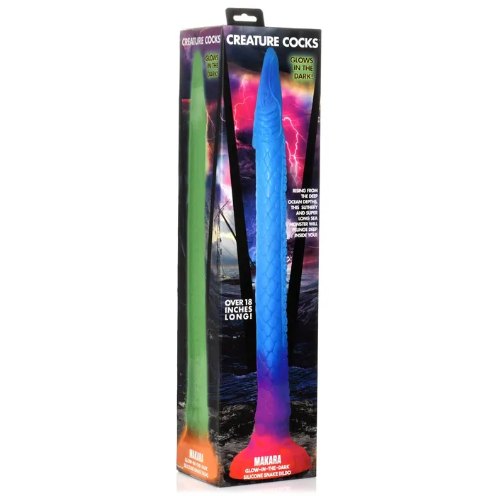PLAY HARD CREATURE COCKS MAKARA GLOW IN THE DARK SNAKE DILDO Dildos