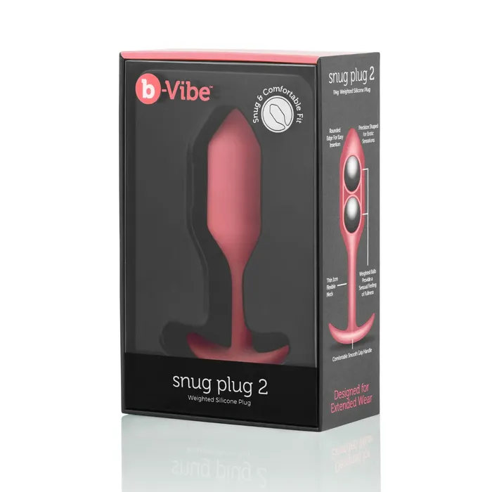 bVibe Anal bVibe Snug Plug 2 Weighted Silicone Butt Plug Coral