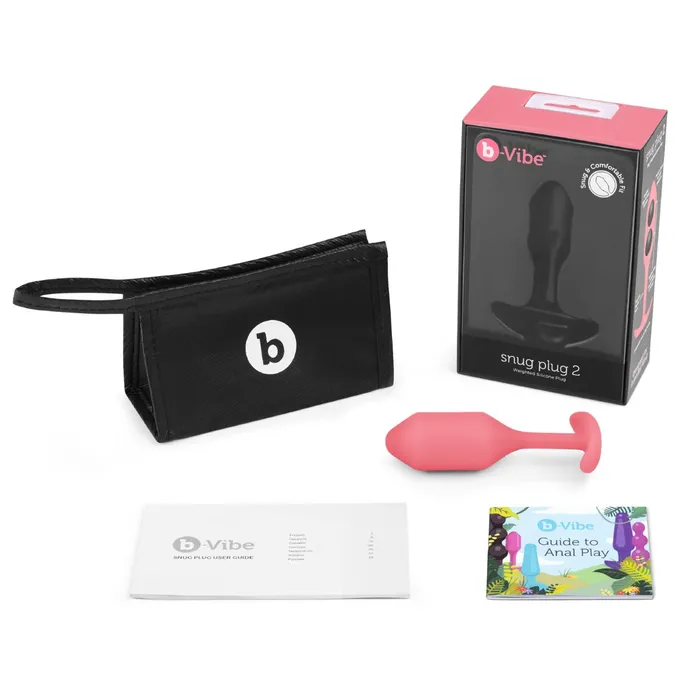 bVibe Anal bVibe Snug Plug 2 Weighted Silicone Butt Plug Coral