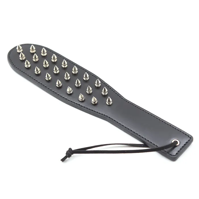 BallbustingToyscom Anal Black Spiked Nails BDSM Spanking Paddle