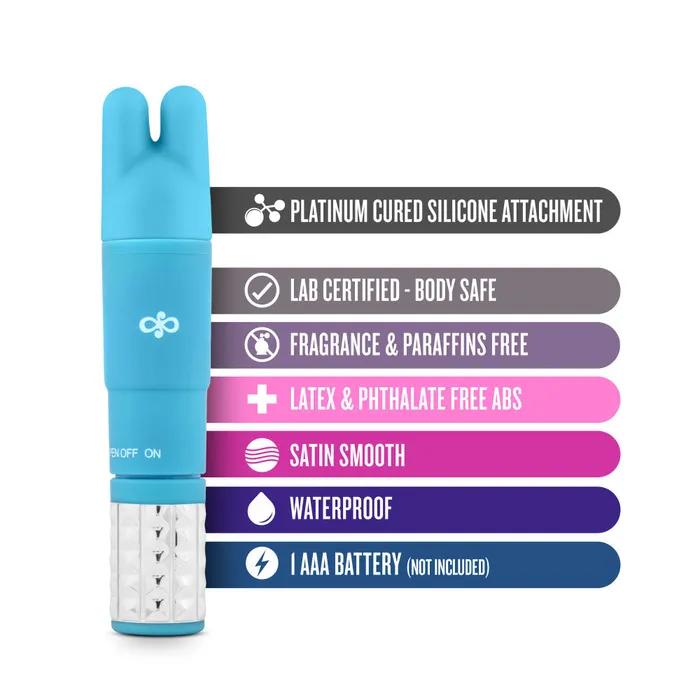 Couples Revitalize Blue Vibrating 3Piece Massage Wand Kit Blush