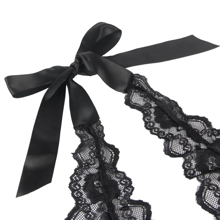 FRISKY BUSINESS SG Female Sex Toys Teddy 1 Pc Halter V Neckline Teddy with Ribbon Belt