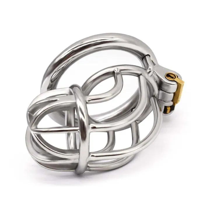 Male Sex Toys FRISKY BUSINESS SG Curvature Lock Stainless Steel Curved Design Chastity Cage