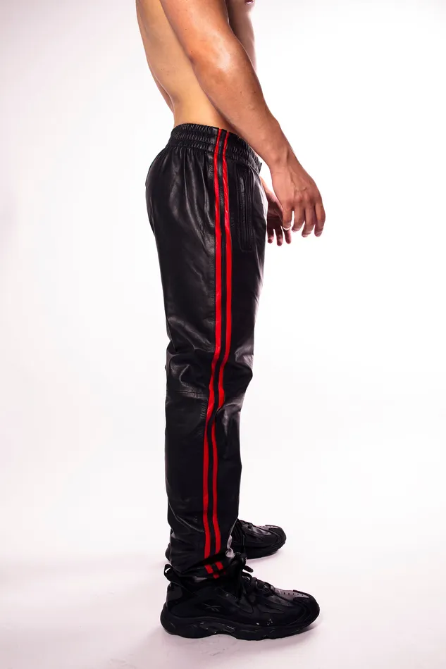 Prowler RED Leather Trackies BlackRed Stripe Prowler RED Restraints