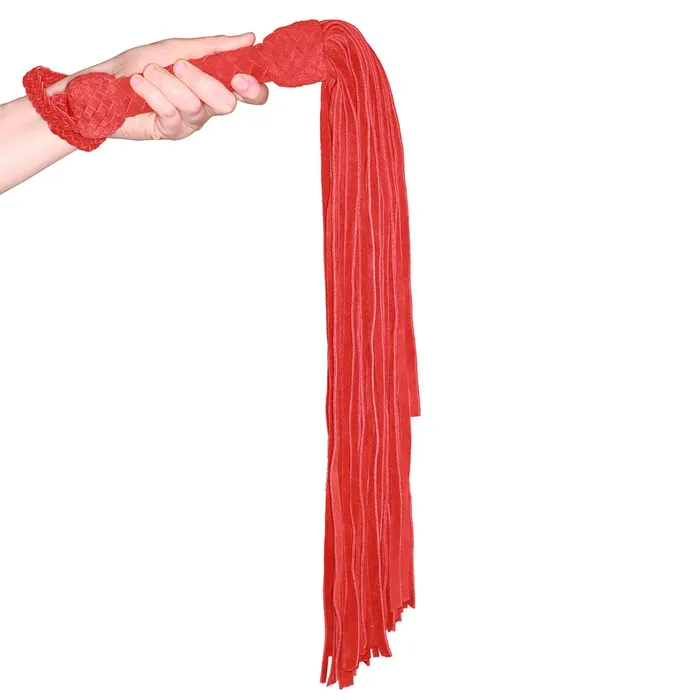 Prowler RED Restraints Prowler RED Leather Suede Flogger Red