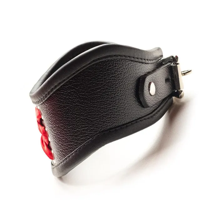 The Stockroom Restraints Red Laced Leather Posture Collar